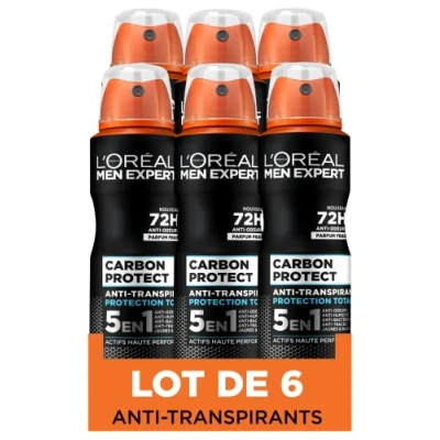 Afbeelding van L&#039;Oréal Paris Men Expert Carbon Protect Deodorant Spray 5 in 1 150 ml, 6 stuks