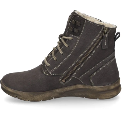 Afbeelding van Josef Seibel Conny 55 veterlaarzen voor dames, breedte G (normaal), uitneembare zool, waterdicht, Titanium