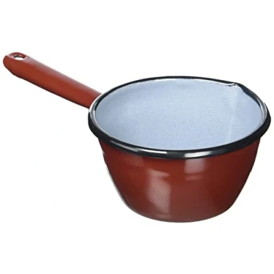 Afbeelding van IBILI Steelpan conisch 12 cm van geëmailleerd staal in bruin