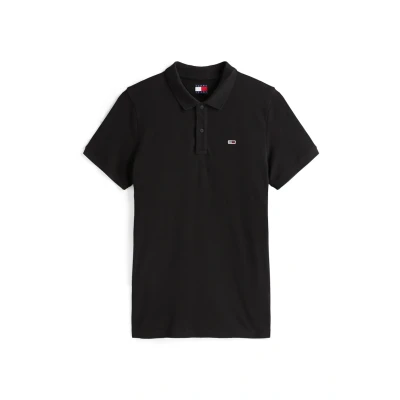 Afbeelding van Tommy Jeans Placket Poloshirt, Heren, Maat: 48, Black