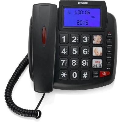 Afbeelding van Landline Telephone Brondi Bravo 90 Black LCD Screen (Refurbished A)