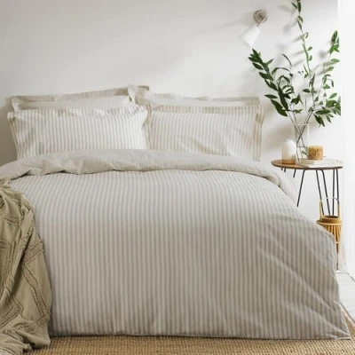 Afbeelding van The Linen Yard Hebden Beddengoedset voor eenpersoonsbed, naturel