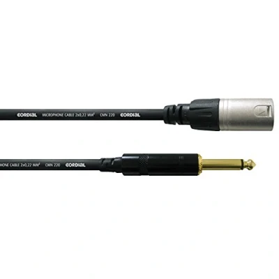 Afbeelding van Cordial CCM 10 MP XLR Verbindingskabel [1x stekker 1x Jackplug male 6,3 mm] 10.00 m Zwart