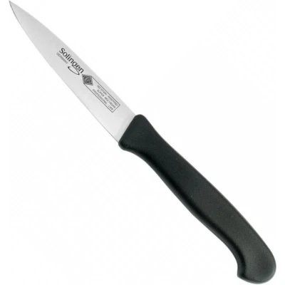 Afbeelding van Eikaso Solingen Officemes met Spits Lemmet 8 cm Glad RVS Zwart Heft