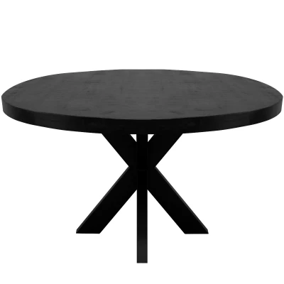 Afbeelding van Industrial Dax eettafel rond 120 cm zwart