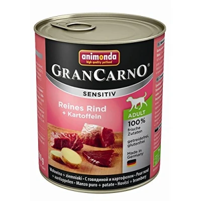 Afbeelding van 6x 800g animonda GranCarno Adult Sensitive Pure Rund &amp; Aardappelen Honden Natvoer