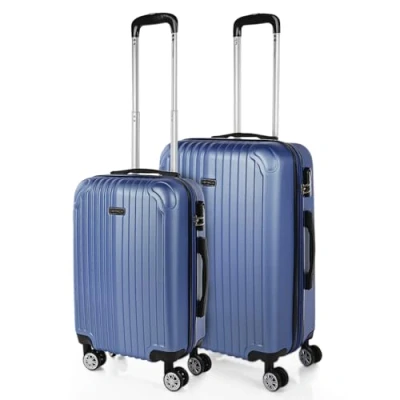Afbeelding van ITACA Set van 3 trolleykoffers 50/60/70 cm, ABS. Uitbreidbaar. Stijf, bestendig en licht. Telescopische handgreep, 4 wielen, geïntegreerde sleuf. Lage kosten, Blauwe Saffier