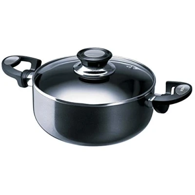 Afbeelding van Beka 13078284 Pro Induc Antraciet Wokpan + glazen deksel van aluminium aan de binnenkant gecoat 28 cm