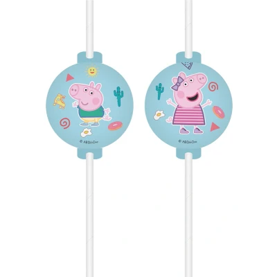 Afbeelding van Vegaoo 4 Peppa Pig rietjes