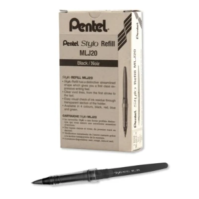 Afbeelding van Pentel Arts Tradio Sketch Pen Refills, zwart, doos met 12 (MLJ20 A) by