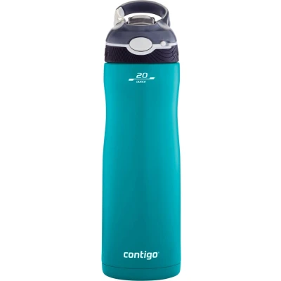 Afbeelding van Contigo Ashland Chill drinkfles met rietje, grote BPA vrije roestvrijstalen waterfles, thermosfles lekvrij, houdt dranken tot 24 uur koel; voor sport, fietsen, joggen, wandelen, 590 ml Scuba