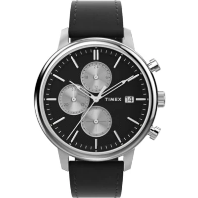 Afbeelding van Timex Chicago Chronograaf black/silvercoloured, Heren, Maat: One Size, Black/silver coloured