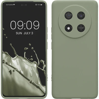 Afbeelding van kwmobile telefoonhoesje geschikt voor HONOR Magic7 Lite Hoesje smartphone Precisie camera uitsnede In grijsgroen