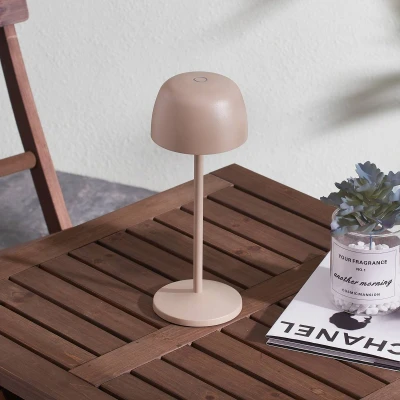 Afbeelding van Lindby Terraslampen met touchdimmer 1licht Gegoten aluminium, kunststof H: 27 cm zandbeige Inclusief lichtbron