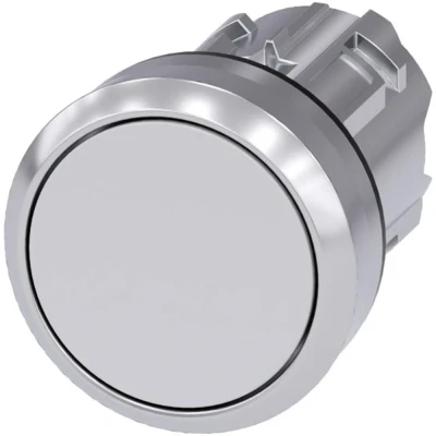 Afbeelding van Siemens 3SU10500AB600AA0 3SU1050 0AB60 0AA0 Druktoets Metalen frontring, Hoogglans, Bedieningsknop vlak Wit 1 stuk(s)