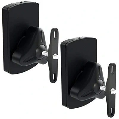 Afbeelding van deleyCON 2 x universele wandhouder voor luidsprekers, bevestiging van dozen, draaibaar, kantelbaar, bestand tegen een maximale belasting 10 kg, wandmontage + plafondmontage, zwart