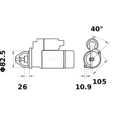 Afbeelding van MAHLE ORIGINAL MS 36 Startmotor 24 4,0 9 Waterdicht