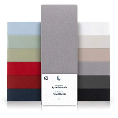 Afbeelding van Blumtal Basics hoeslaken van microvezel 120 x 200 cm, tot 25 cm hoogte, Oeko Tex gecertificeerd, grijs