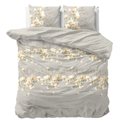Afbeelding van Dekbedovertrek Summer Flower 1 persoons (140x200/220 cm) Microvezel Natuur Taupe Sleeptime Ga naar Dekbed Discounter.nl &amp; Profiteer Nu