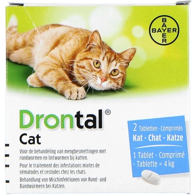 Afbeelding van Bayer Drontal Ontworming Kat 2 TABLETTEN