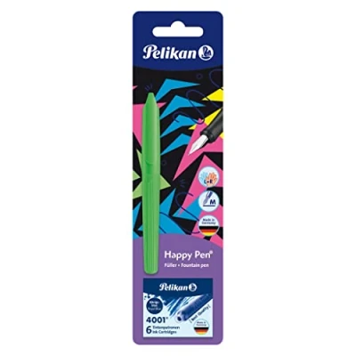 Afbeelding van Pelikan Vulpen voor jongeren, rechts en linkshandigen, met 6 inktpatronen, verschillende kleuren (geen kleurkeuze mogelijk)