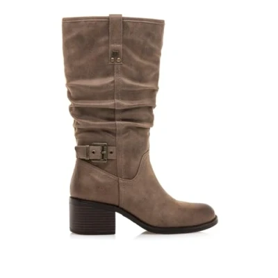 Afbeelding van mtng Laarzen, Dames, Maat: 41, Taupe Textiel