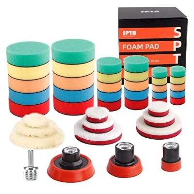 Afbeelding van Polijstsponzen POSWMIX36, 43 stuks, 30 mm, 50 mm en 80 set polijstsponzen, voor polijsten auto, polijstmachine