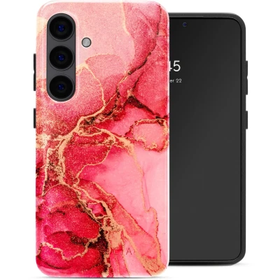 Afbeelding van Selencia Hoesje Geschikt voor Samsung Galaxy S24 Vivid Backcover Rosy Marble