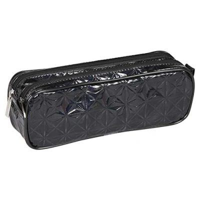 Afbeelding van Clairefontaine 420030C groot etui, rechthoekig, holografisch, 2 vakken, 22 x 8 10 cm, zwart