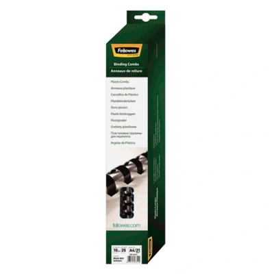 Image de Fellowes peigne de reliure 10 mm noir (25 pièces)