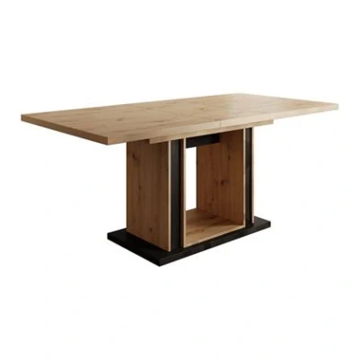 Afbeelding van Meubella Eetkamertafel Finch Eiken Zwart 180 cm Uitschuifbaar