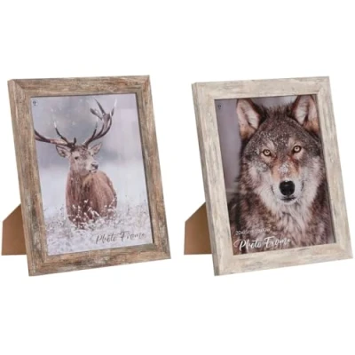 Afbeelding van Fotolijsten Home ESPRIT Wit Natuurlijk Kristal polyestyreen Scandinavisch 24,6 x 2 29,6 cm (2 S...