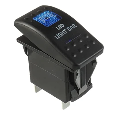 Afbeelding van HUAREW tuimelschakelaar, 12 V, 5 polig, elektrische lichtschakelaar, led, blauw, voor auto, dashboard, licht (Bar switch)