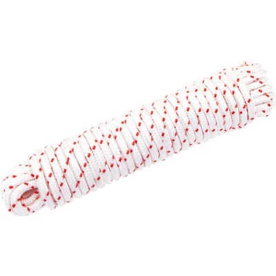 Afbeelding van vidaXL Trekkoord startkoord wit en rood Ø6 mm 10 m nylon