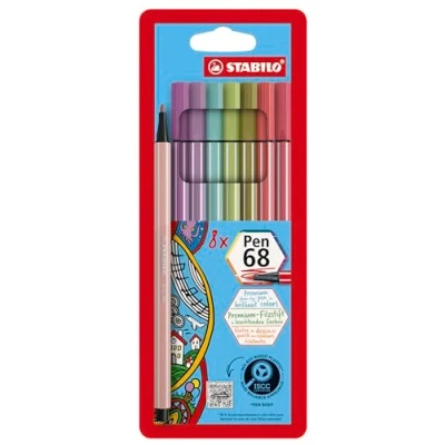 Afbeelding van Viltstift STABILO Pen 68/8 medium assorti etui à 8 stuks