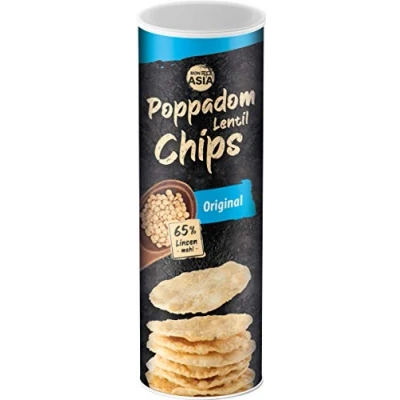 Afbeelding van BONASIA Poppadom Lentil Chips Original licht gezouten linzenchips met 65% linzenmeel, glutenvrij, veganistisch (1 x 70 g)