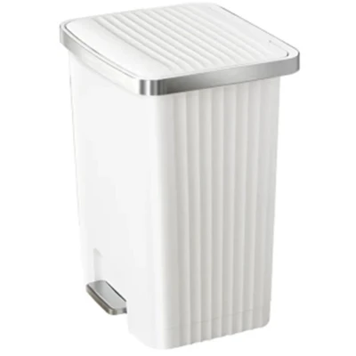 Afbeelding van EKO Hana 2 Pedaalemmer 70 liter Plastic RVS Wit Softclose