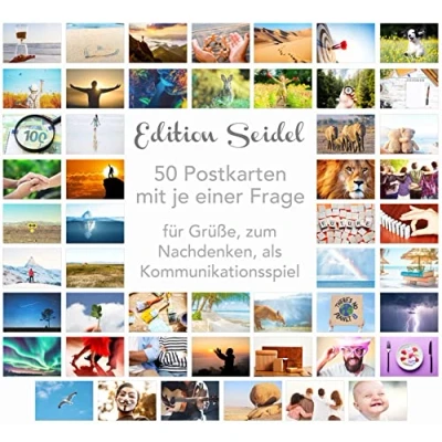 Afbeelding van Edition Seidel Set van 50 hoogwaardige ansichtkaarten Motivatiekaarten Gespreksspel Coaching Tools Natuurlijke landschapskaarten Emotionele kaarten Zelfspreekwoorden