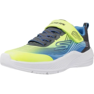 Afbeelding van Skechers Microspec Advance Sneakers laag voor kinderen, Maat: 29, Yellow/blue/charcoal Textiel/ synthetisch