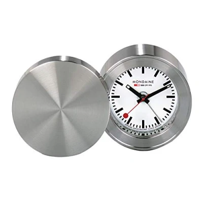 Afbeelding van Reiswekker 50mm mat wit aluminium
