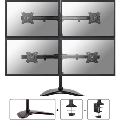 Afbeelding van Neomounts NM D335D4BLACK 4 voudig Monitor tafelbeugel 25,4 cm (10) 68,6 (27) Kantelbaar, Zwenkbaar Zwart