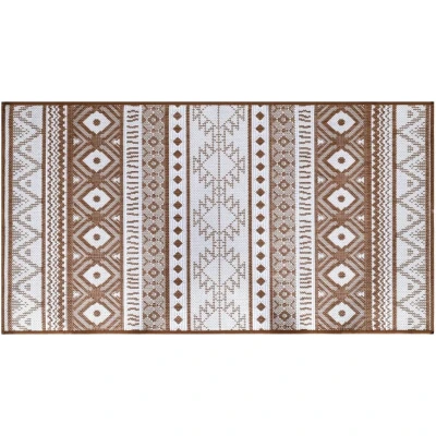 Afbeelding van Buitenkleed omkeerbaar 80x150 cm bruin en wit