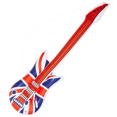 Afbeelding van Widmann Opblaasbare Gitaar Verenigd Koninkrijk Vlag van de Unie Adult Fancy Dress Accessory