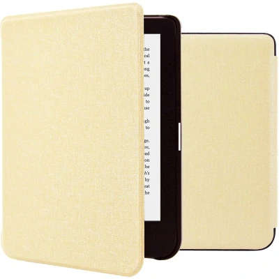 Afbeelding van iMoshion Ereader Cover / Hoesje Geschikt voor Kobo Clara 2E Tolino Shine 4 Canvas Sleepcover Bookcase zonder stand Goud Glitter