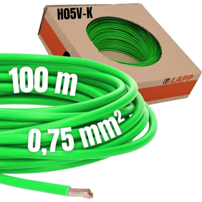 Afbeelding van LAPP 4510122 Draad H05V K 1 x 0.75 mm² Groen 100 m