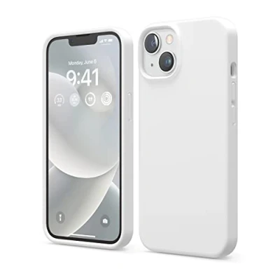 Afbeelding van elago Beschermhoes van vloeibare siliconen compatibel met iPhone 14 Pro (6,1 inch), beschermhoes, volledige bescherming, schokbestendig, 4 structuren, zachte microvezel voorkomt krassen