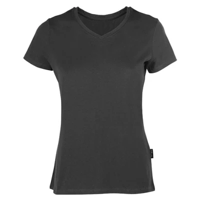 Afbeelding van Damesshirt &#039;Luxury V Neck Tee&#039; met korte mouwen Dark Grey S