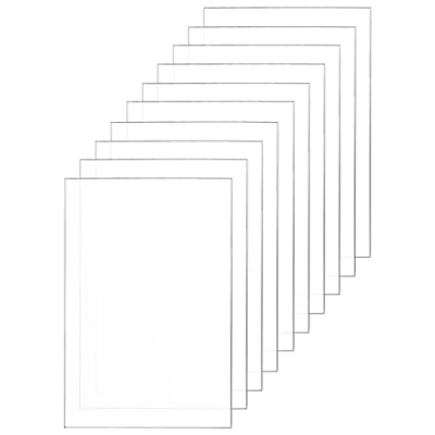 Afbeelding van QWORK® 10 stuks transparante acrylvellen, plexiglasplaat, transparant, 13 x 18 cm, voor fotolijsten, displayprojecten, schilderen