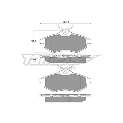 Afbeelding van TOMEX brakes TX 13 28 Remblokkenset Vooras CITROËN: C2 Hatchback, C3 I Hatchback