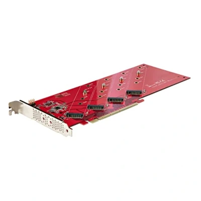 Afbeelding van StarTech.com Quad M.2 PCIE adapterkaart, x16 naar NVMe SSD of AHCI M.2, PCI Express 4.0, 7,8 GB/s, bifurcatie vereist, Windows/Linux compatibel (QUAD M2 CARD B)
